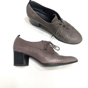 Franco Sarto Grey Oxford Chunky Heels 9.5